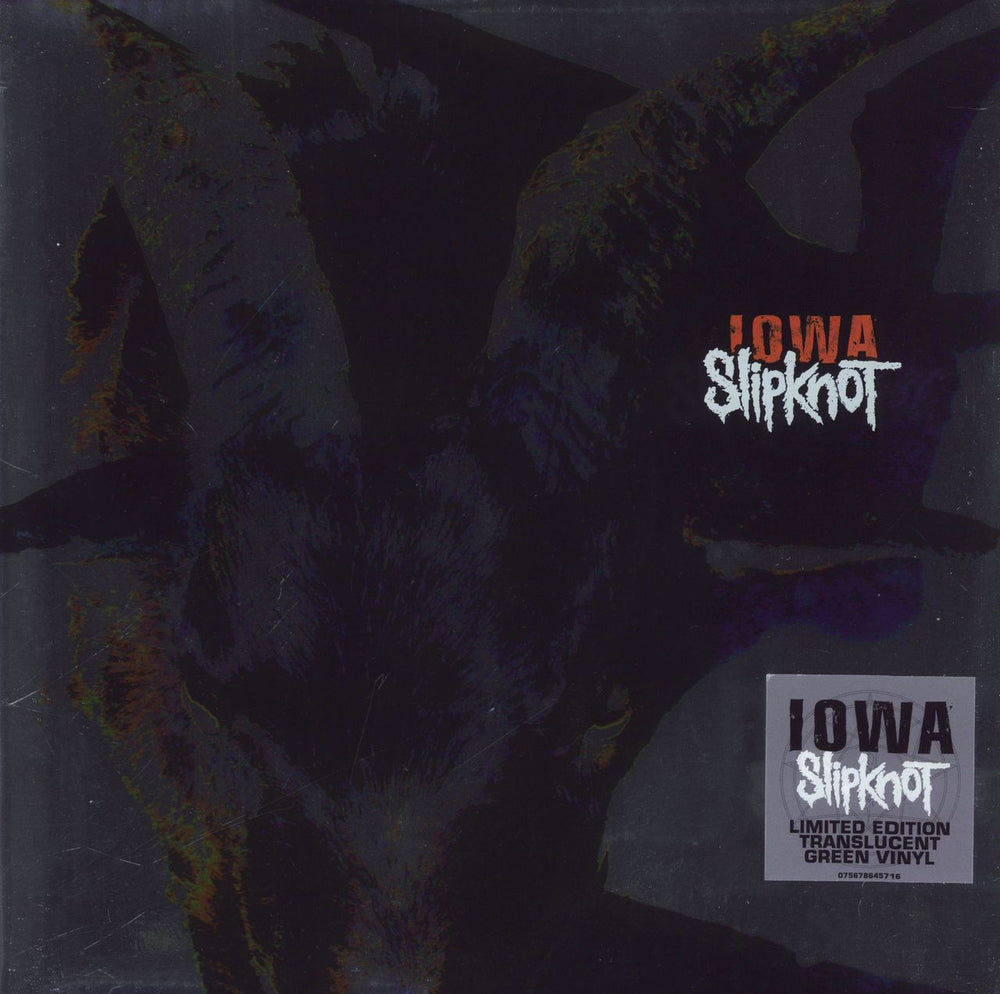 Slipknot Iowa - Translucent Green Vinyl - Hypesticker UK 2-LP vinyl record set (Double LP Album) 075678645716