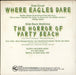 Sloppy Seconds Where Eagles Dare US 7" vinyl single (7 inch record / 45)