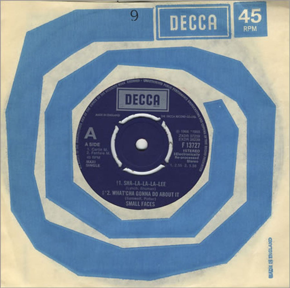 Small Faces Sha-La-La-La-Lee UK 7" vinyl single (7 inch record / 45) F13727