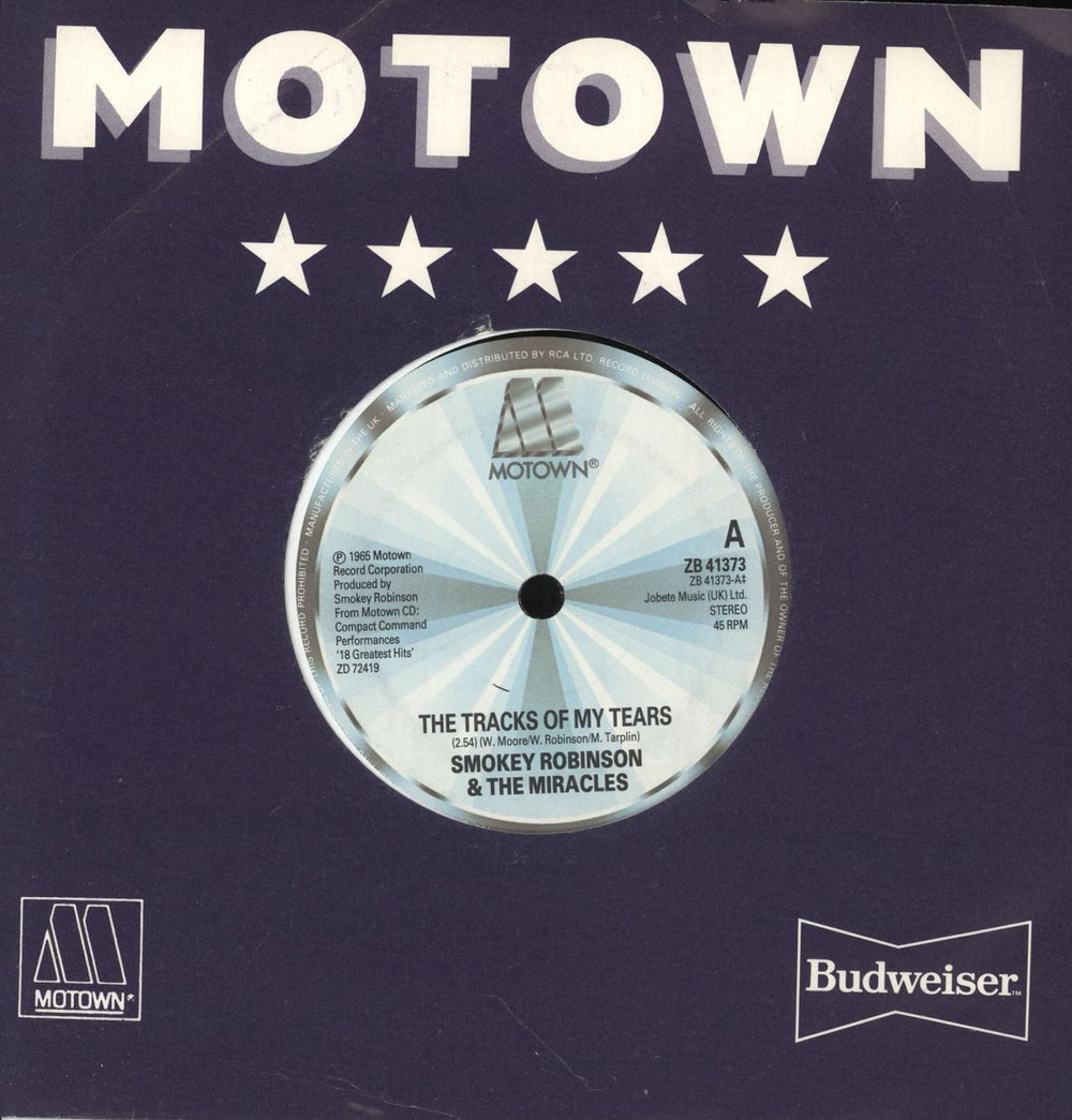 Smokey Robinson & The Miracles The Tracks Of My Tears UK 7" vinyl single (7 inch record / 45) ZB41373