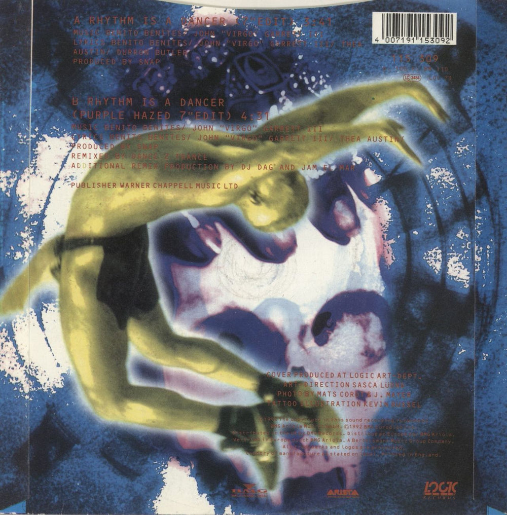 Snap! Rhythm Is A Dancer UK 7" vinyl single (7 inch record / 45) 4007191153092