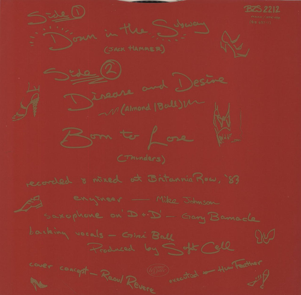 Soft Cell Down In The Subway UK 12" vinyl single (12 inch record / Maxi-single)