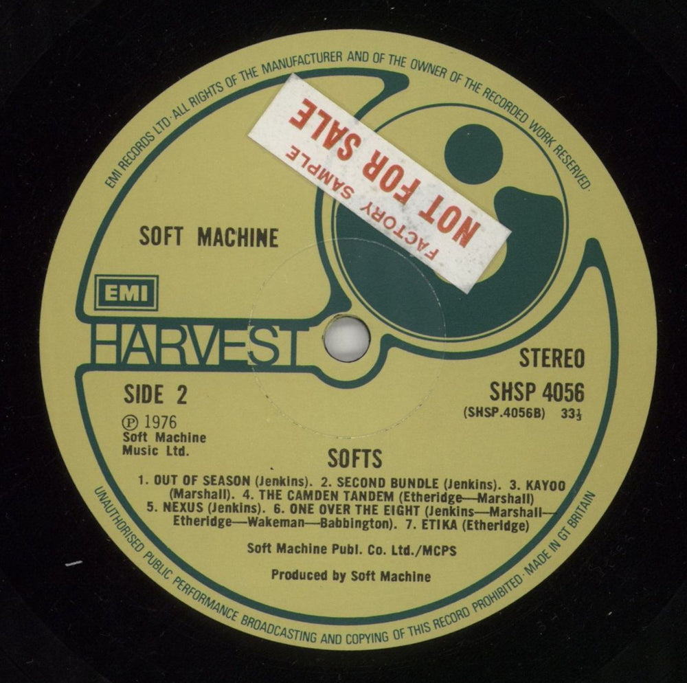Soft Machine Softs - Factory Sample UK vinyl LP album (LP record)