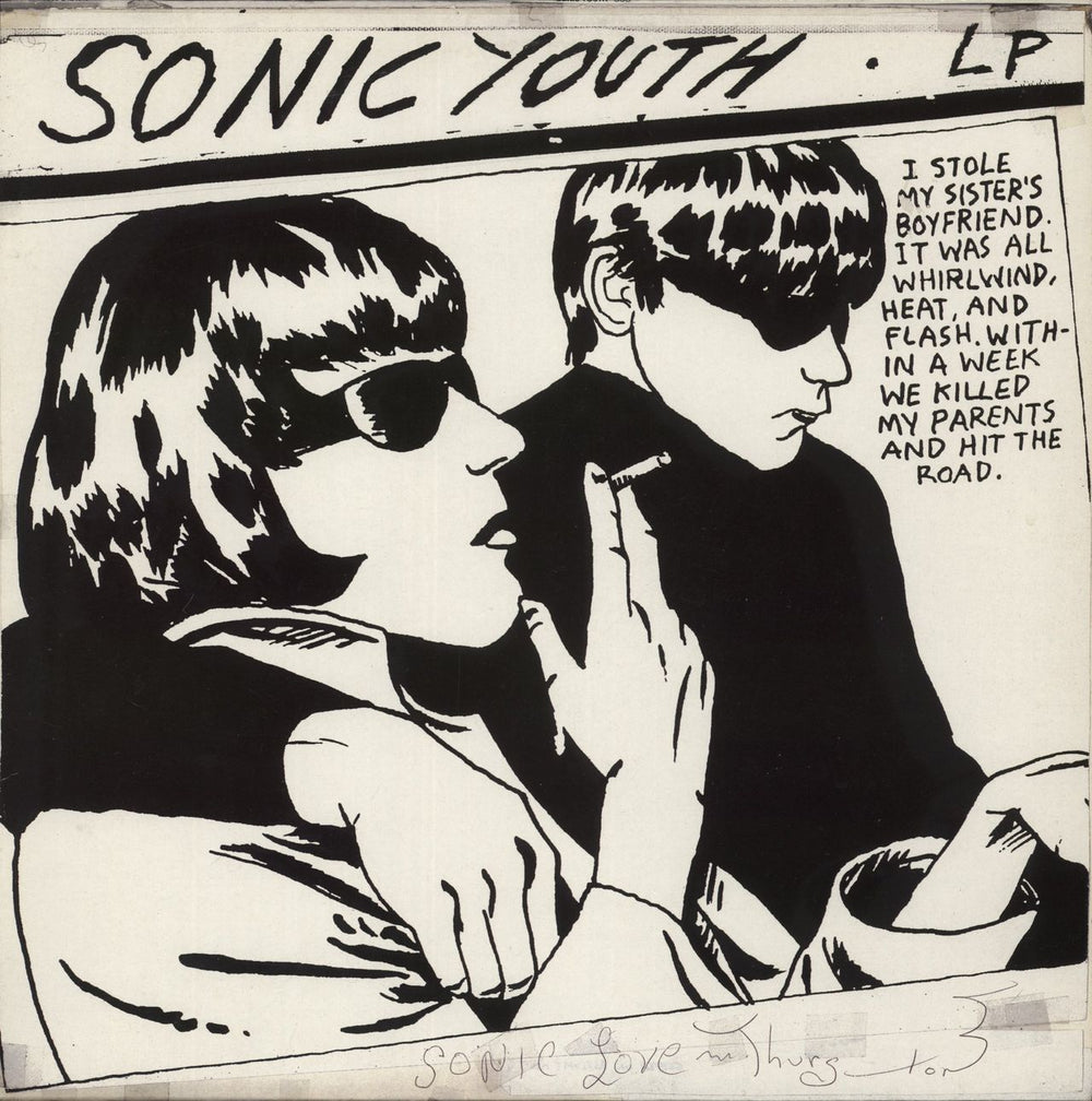 Sonic Youth Goo - Autographed German vinyl LP album (LP record) 7599-24297-1