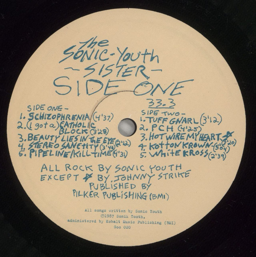 Sonic Youth Sister US vinyl LP album (LP record) S-YLPSI741440