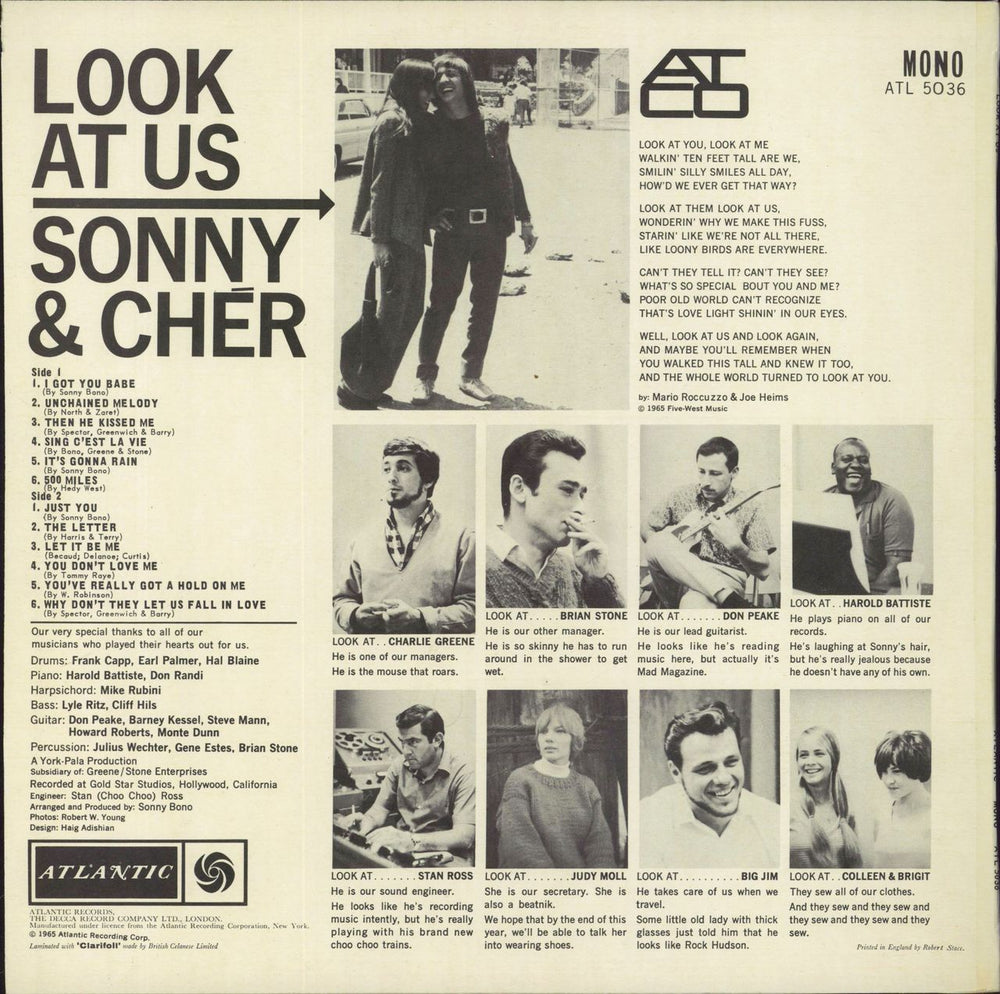 Sonny & Cher Look At Us UK vinyl LP album (LP record)