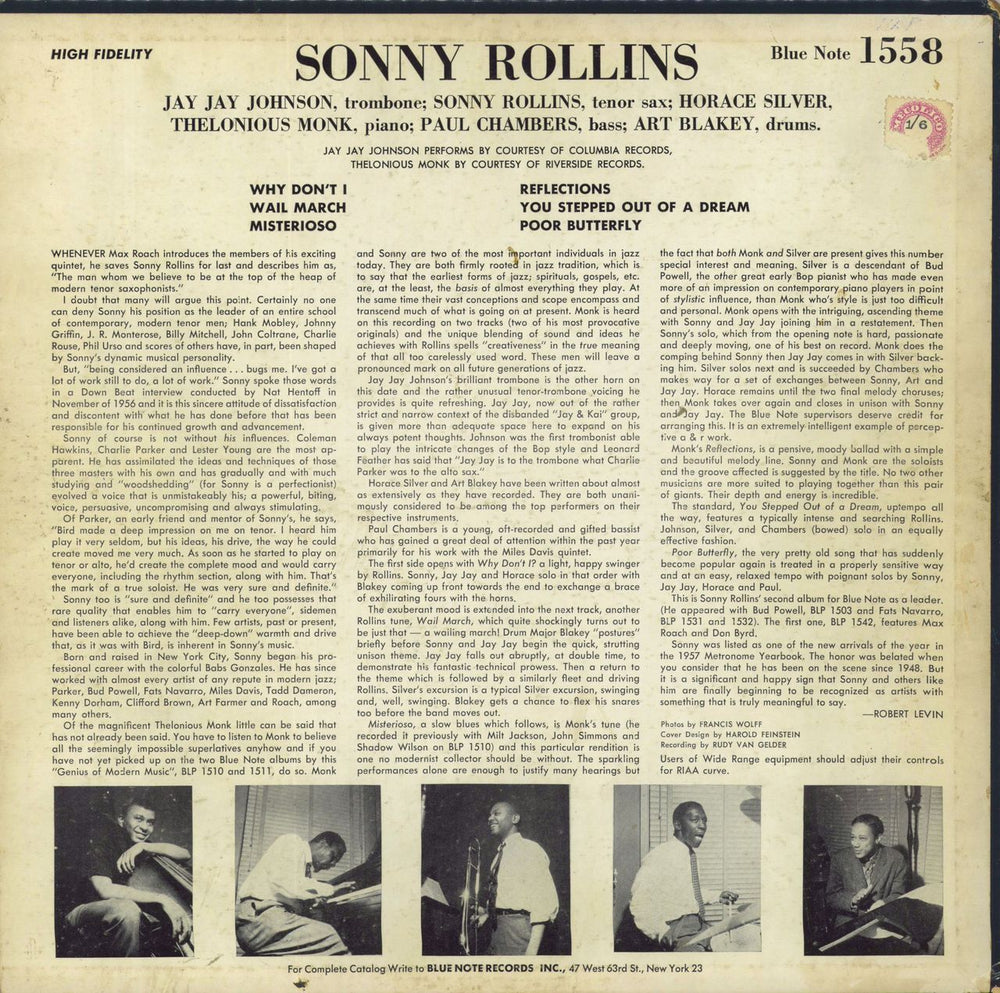 Sonny Rollins Sonny Rollins Volume 2 - West 63rd - DG - 60s Repress US vinyl LP album (LP record)