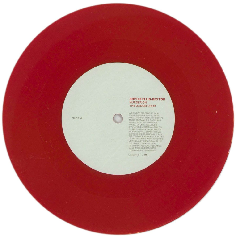 Sophie Ellis Bextor Murder On The Dancefloor - Red Vinyl UK 7" vinyl single (7 inch record / 45) SEB07MU866090