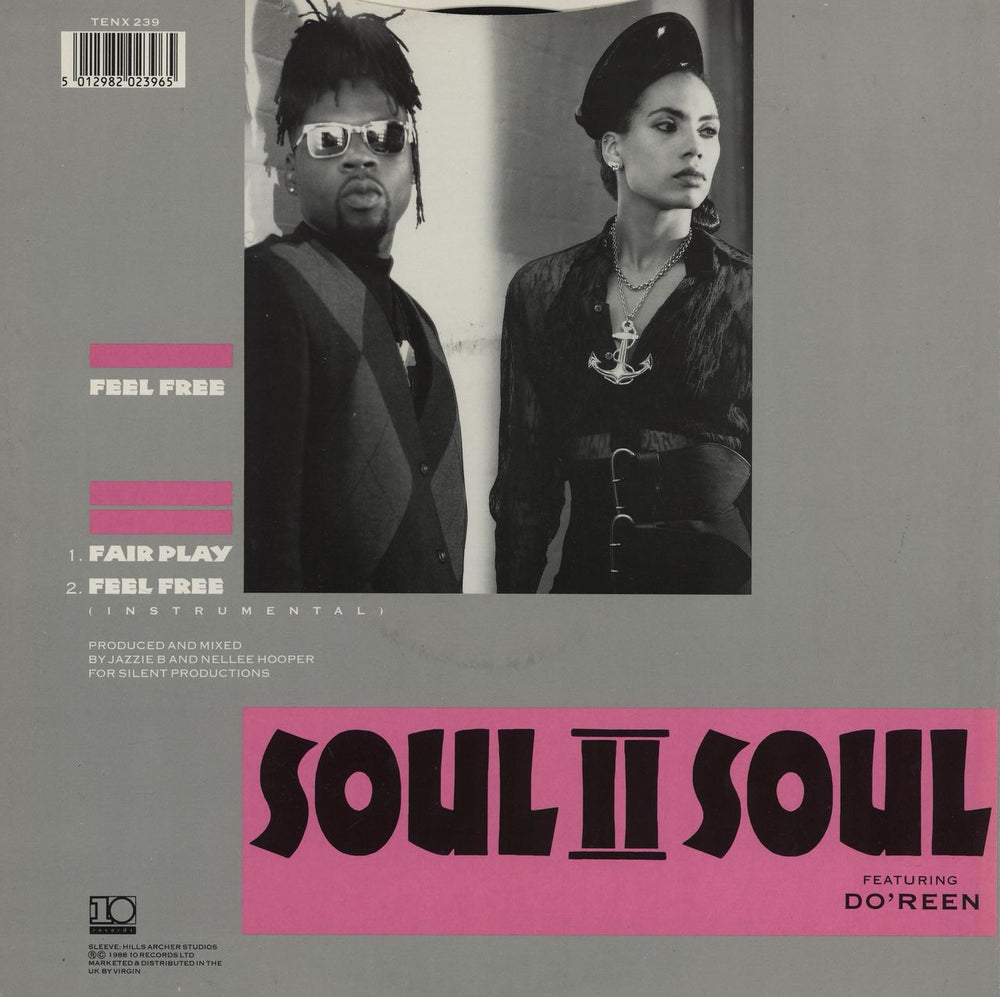 Soul II Soul Feel Free UK 12" vinyl single (12 inch record / Maxi-single) 5012982023965