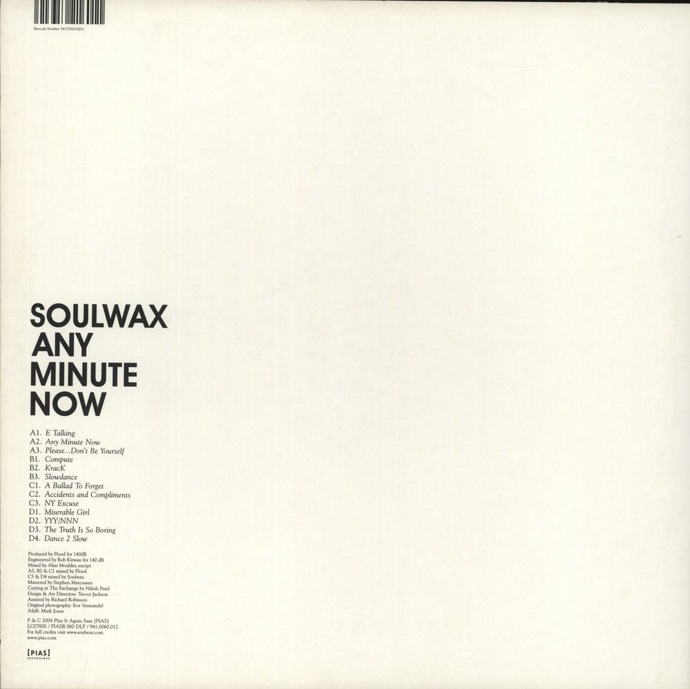 Soulwax Any Minute Now UK 2-LP vinyl record set (Double LP Album) 5413356216011