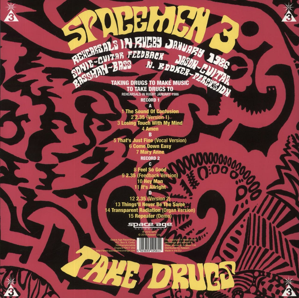 Spacemen 3 Taking Drugs To Make Music To Take Drugs To - 180 Gram Berry Vinyl UK 2-LP vinyl record set (Double LP Album) 5023693105611