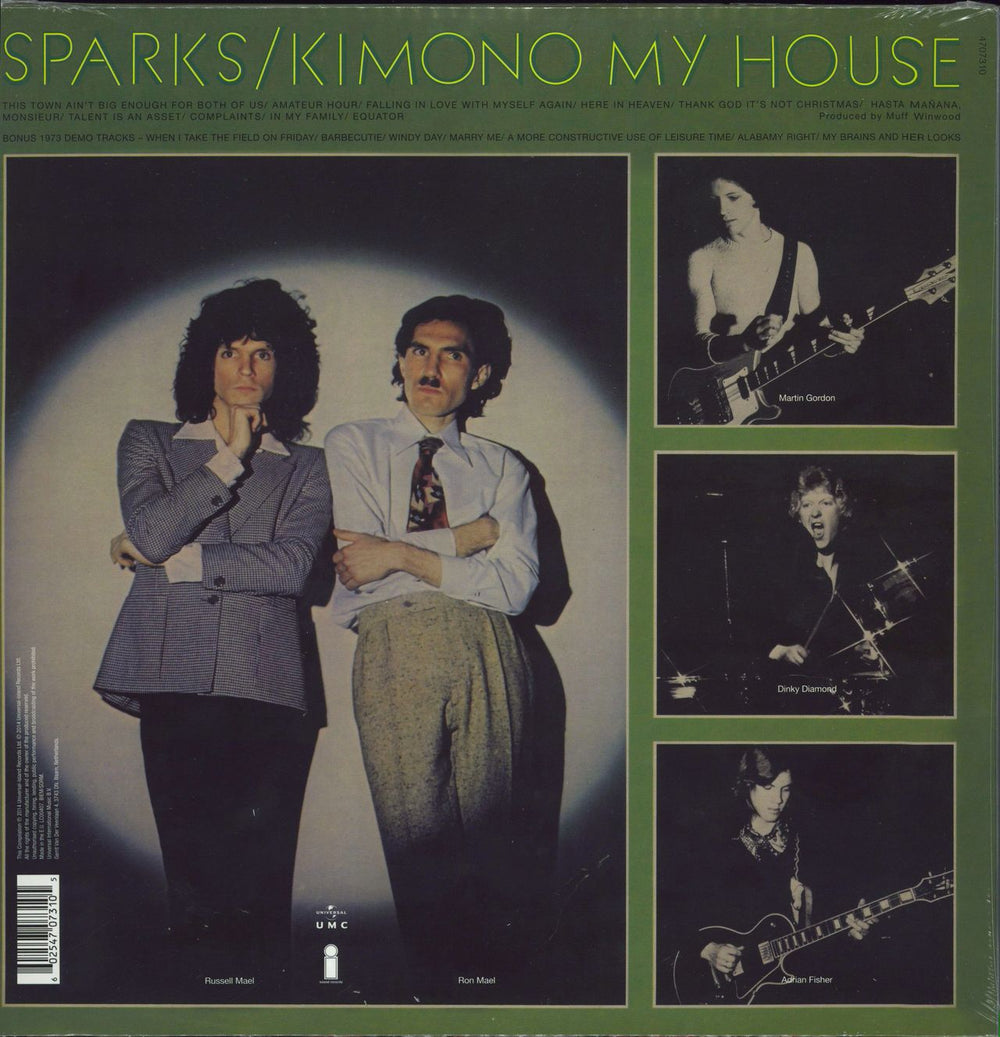 Sparks Kimono My House - 180gram Vinyl UK 2-LP vinyl record set (Double LP Album) 602547073105