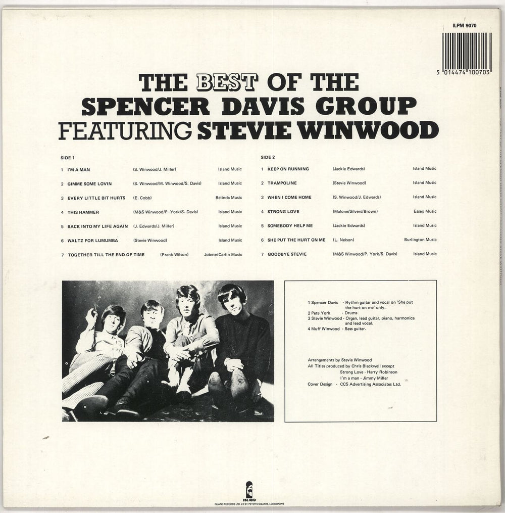 Spencer Davis Group The Best Of The Spencer Davis Group UK vinyl LP album (LP record) SDGLPTH523122