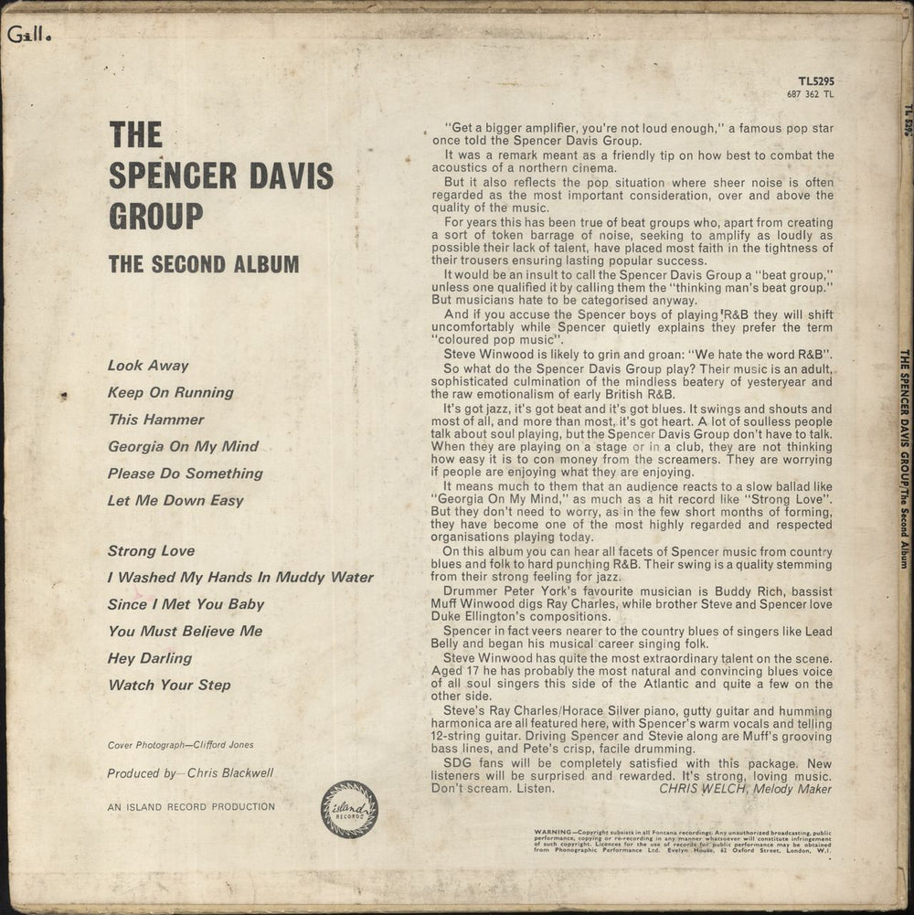 Spencer Davis Group The Second Album - VG UK vinyl LP album (LP record)