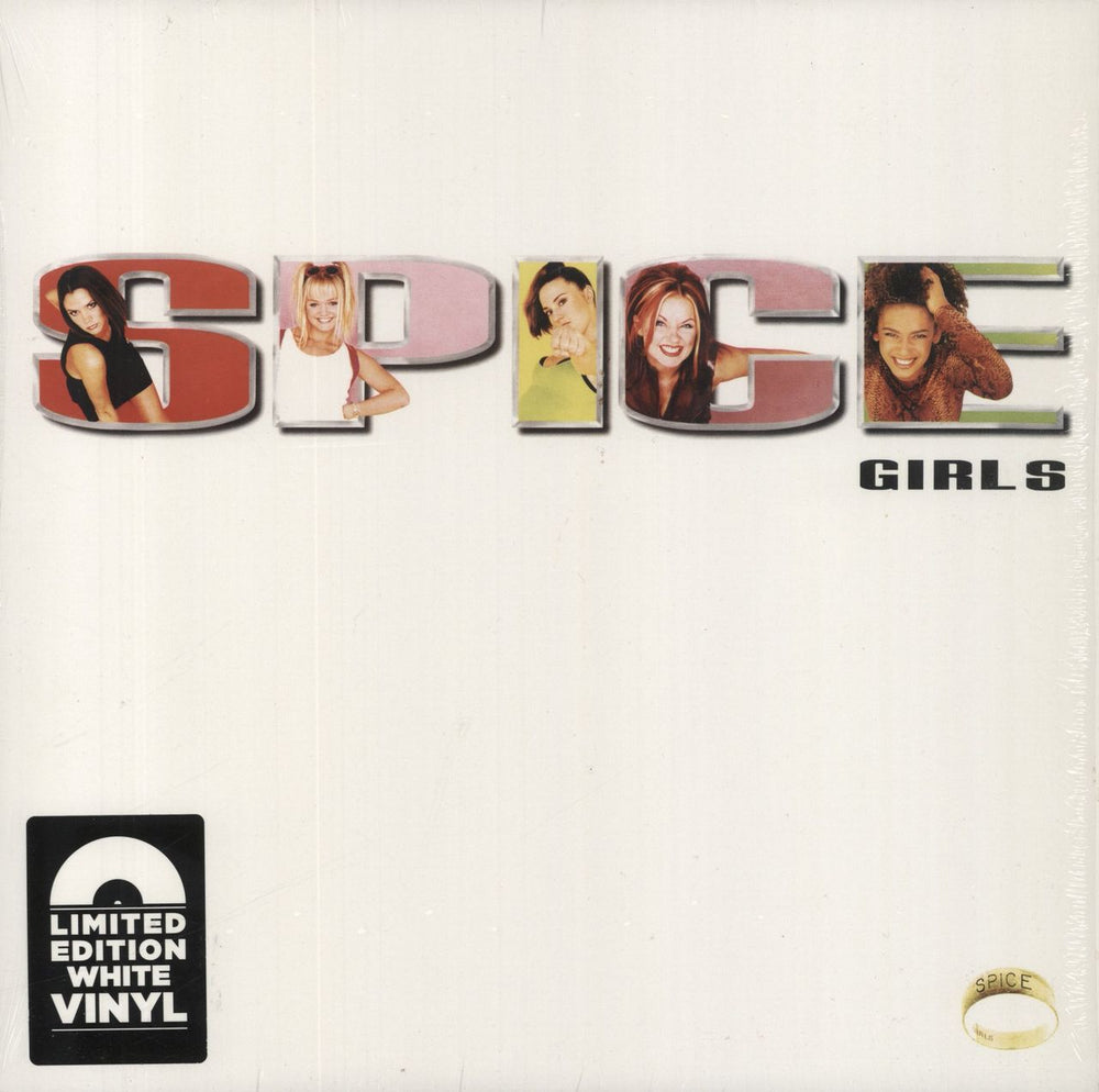 Spice Girls Spice - White Vinyl + Opened Shrink UK vinyl LP album (LP record) 4785325