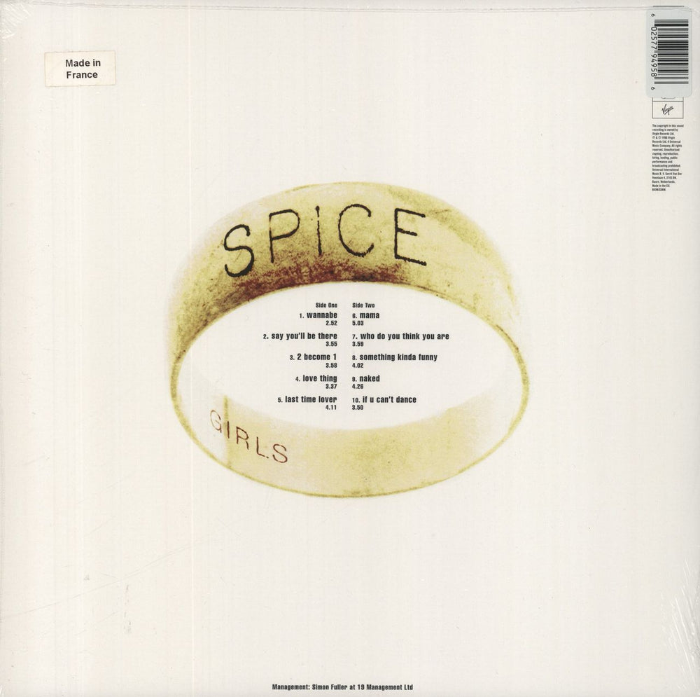 Spice Girls Spice - White Vinyl + Opened Shrink UK vinyl LP album (LP record) 602577949586