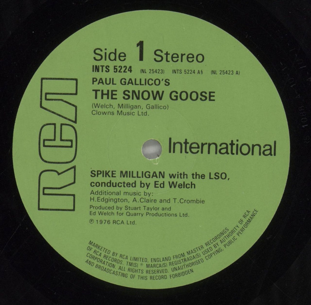 Spike Milligan The Snow Goose UK vinyl LP album (LP record) SPLLPTH858445