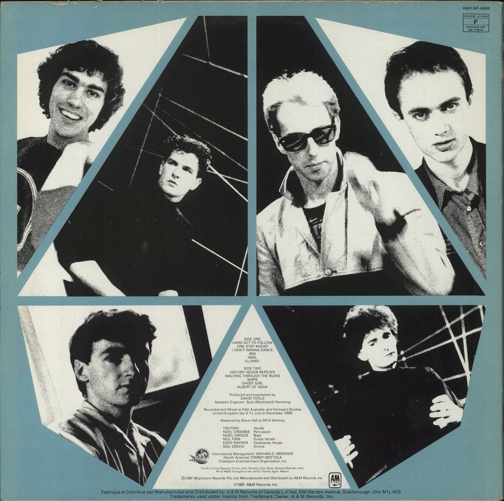 Split Enz Waiata Canadian vinyl LP album (LP record)