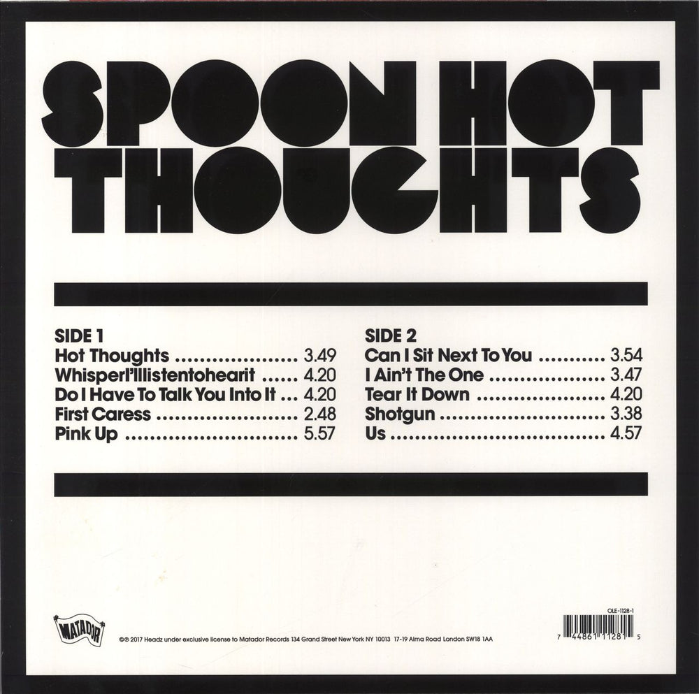 Spoon Hot Thoughts - Red Vinyl UK vinyl LP album (LP record) 744861112815