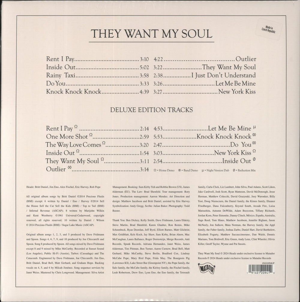 Spoon They Want My Soul: Deluxe More Soul Edition - Sealed US 2-LP vinyl record set (Double LP Album) 191401209410