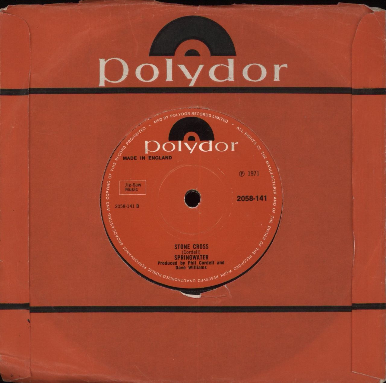 Springwater I Will Return UK 7" vinyl single (7 inch record / 45)