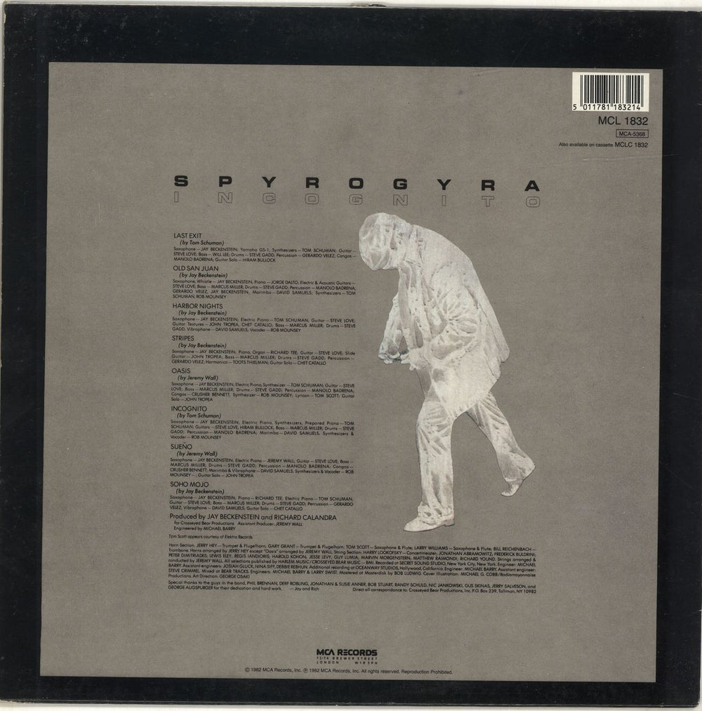 Spyro Gyra Incognito UK vinyl LP album (LP record)