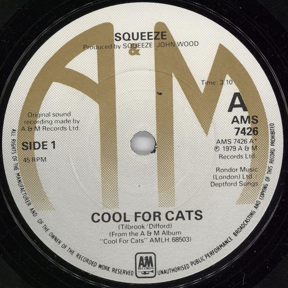 Squeeze Cool For Cats - Grey Label UK 7" vinyl single (7 inch record / 45) SQU07CO766848