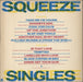 Squeeze Singles - 45's And Under - Stickered Sleeve UK vinyl LP album (LP record) 042283144316