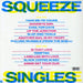 Squeeze Singles - 45's And Under UK vinyl LP album (LP record)