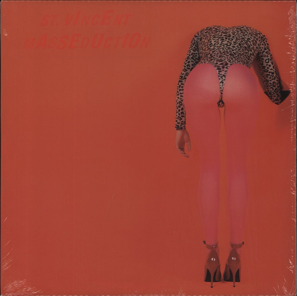 St. Vincent Masseduction - Pink Vinyl Stickered Shrink UK vinyl LP album (LP record) LVR00224