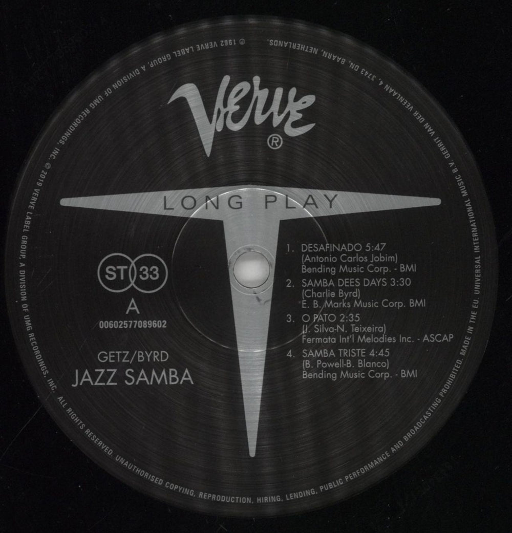 Stan Getz Jazz Samba - 180gm US vinyl LP album (LP record) SGQLPJA850860