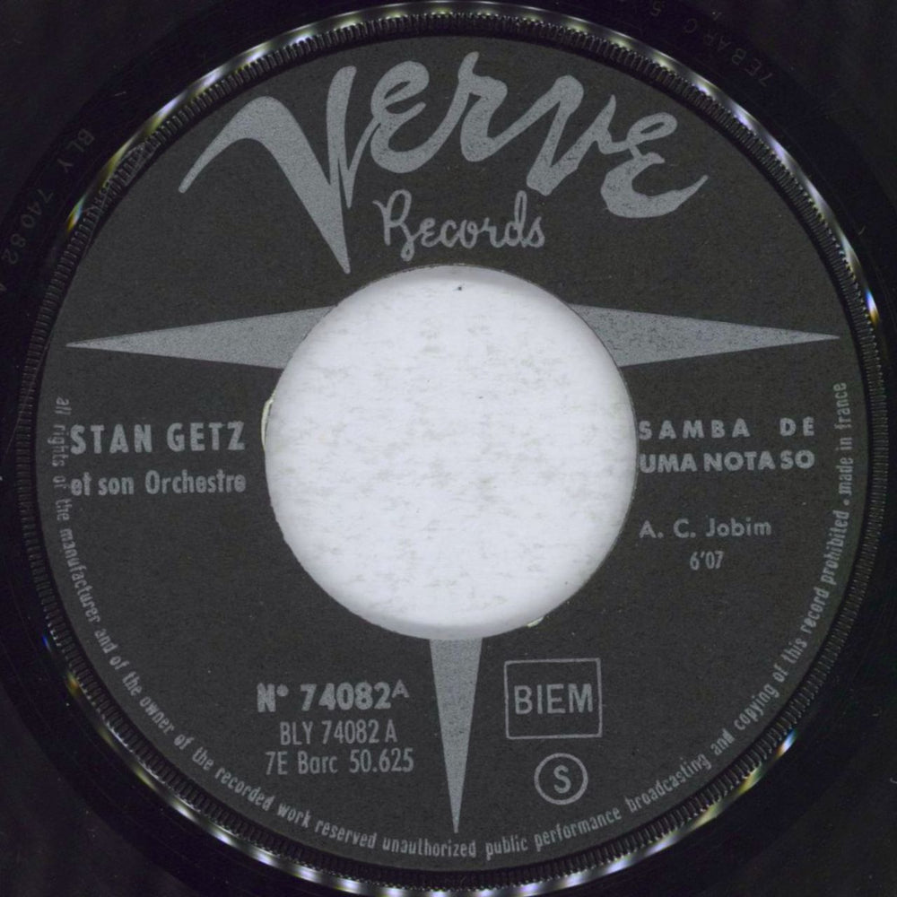 Stan Getz Jazz Samba French 7" vinyl single (7 inch record / 45) SGQ07JA832908