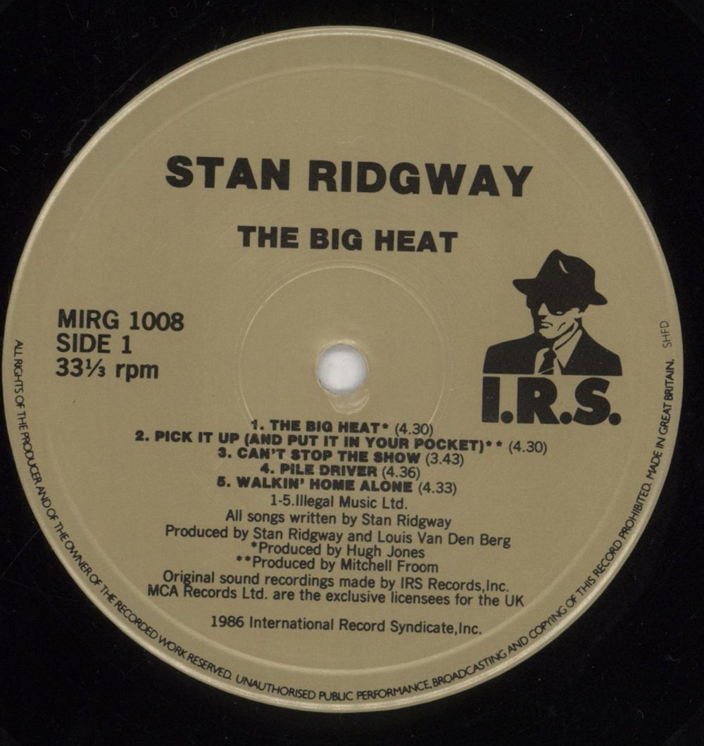 Stan Ridgway The Big Heat UK vinyl LP album (LP record) SRGLPTH316520