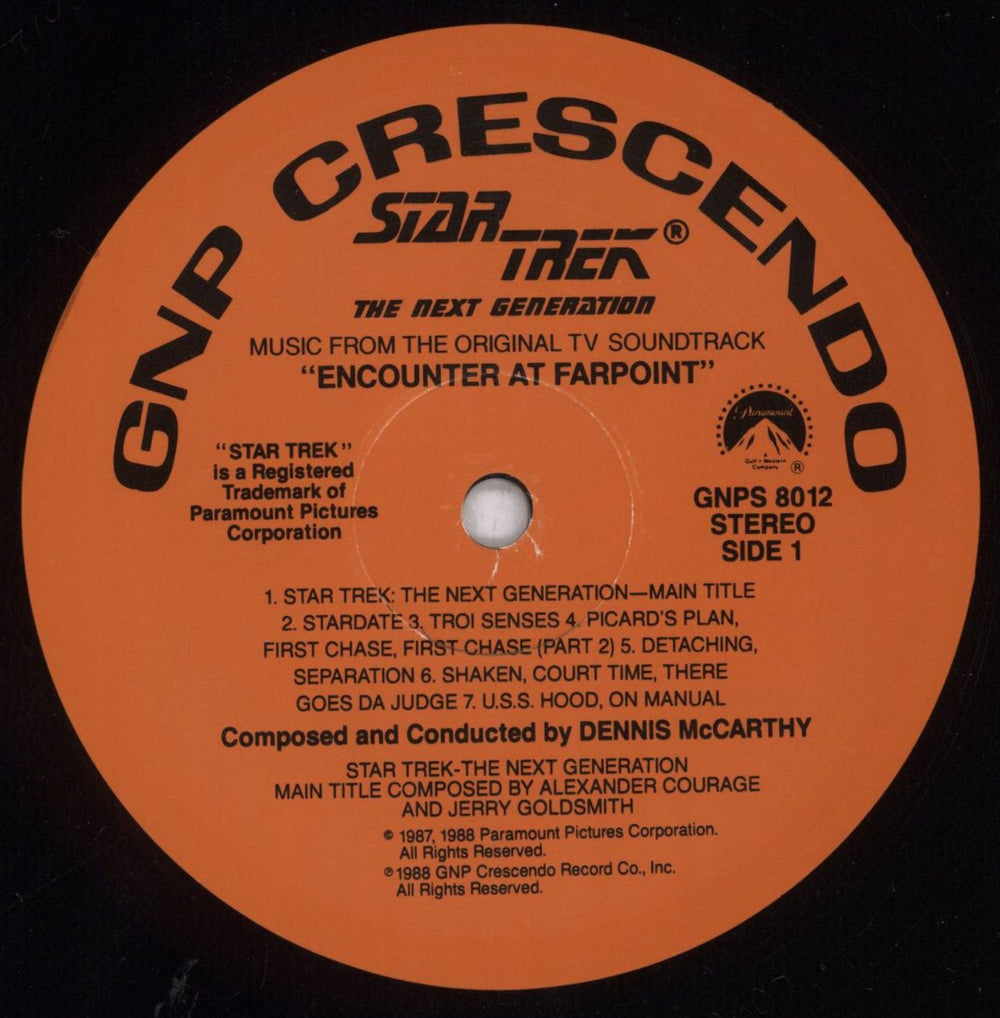 Star Trek The Next Generation - Encounter At Farpoint [Music From The Original TV Soundtrack] US vinyl LP album (LP record) REKLPTH836788