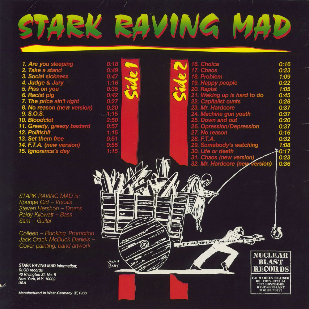 Stark Raving Mad Amerika German vinyl LP album (LP record)