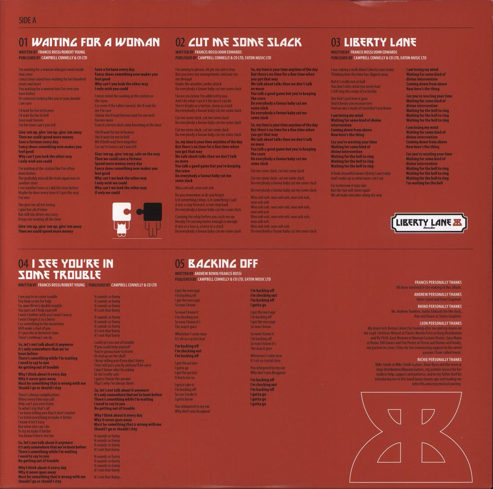 Status Quo Backbone - Red Vinyl UK vinyl LP album (LP record)