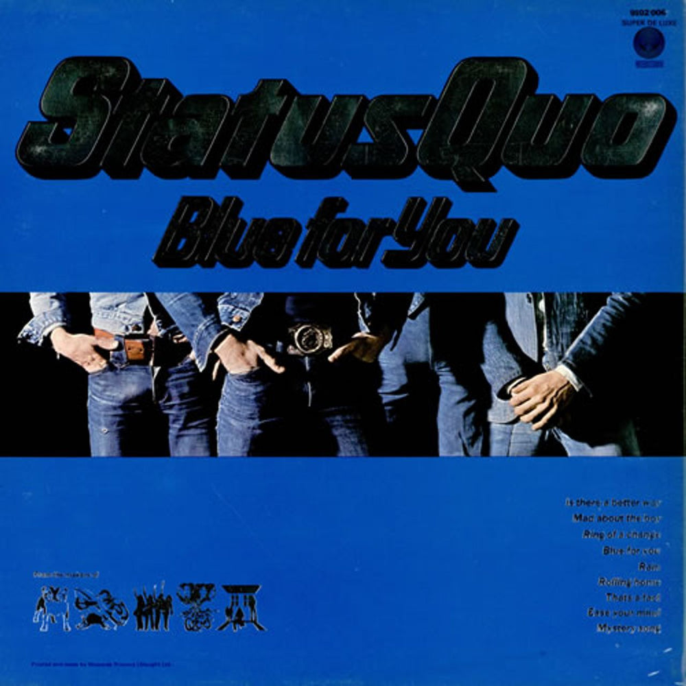 Status Quo Blue For You UK vinyl LP album (LP record) QUOLPBL171365