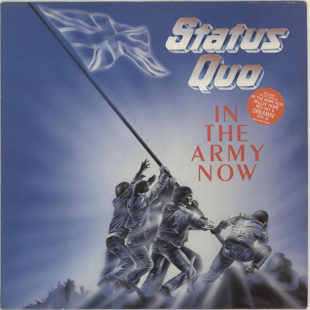 Status Quo In The Army Now - Song Hype Stickered UK vinyl LP album (LP record) VERH36