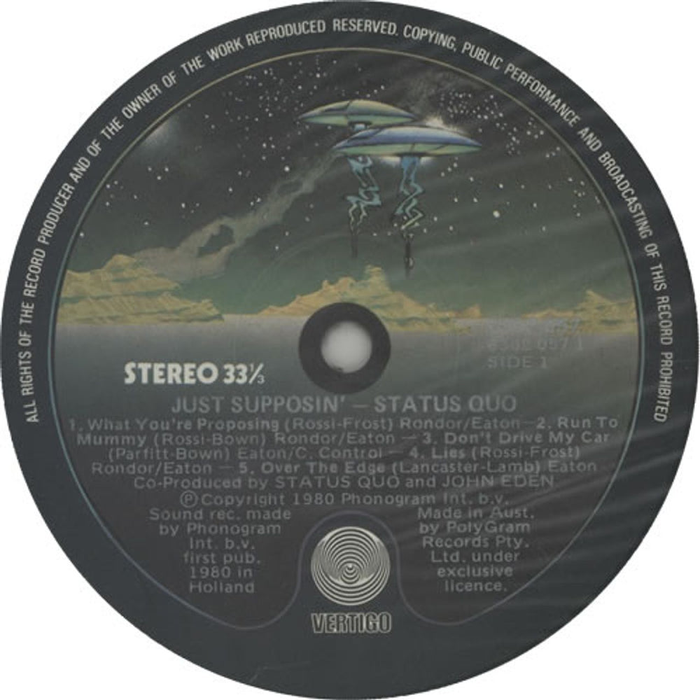 Status Quo Just Supposin' Australian vinyl LP album (LP record) QUOLPJU626029
