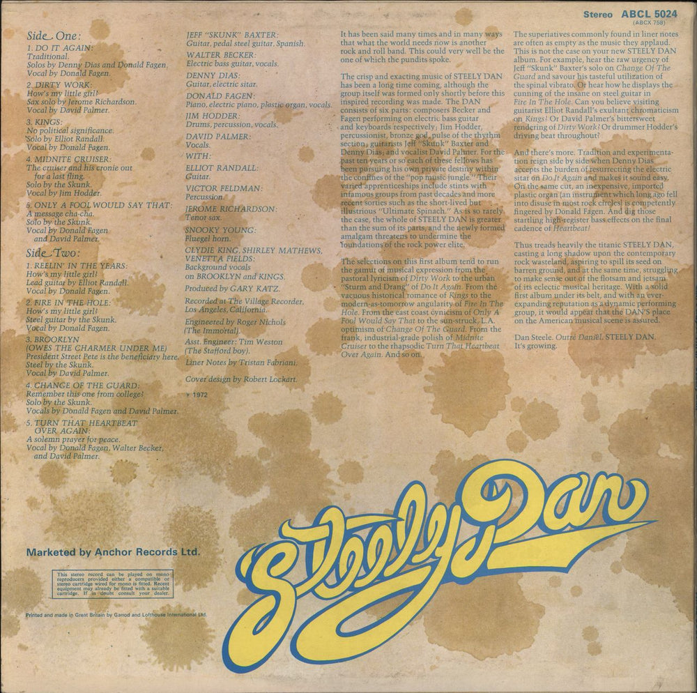 Steely Dan Can't Buy A Thrill - 4th UK vinyl LP album (LP record)