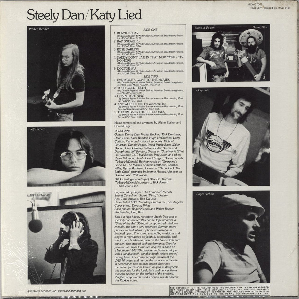 Steely Dan Katy Lied - Shrink Canadian vinyl LP album (LP record)