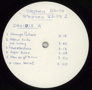 Stephen Stills Stephen Stills 2 - Test Pressing UK vinyl LP album (LP record) 2401013