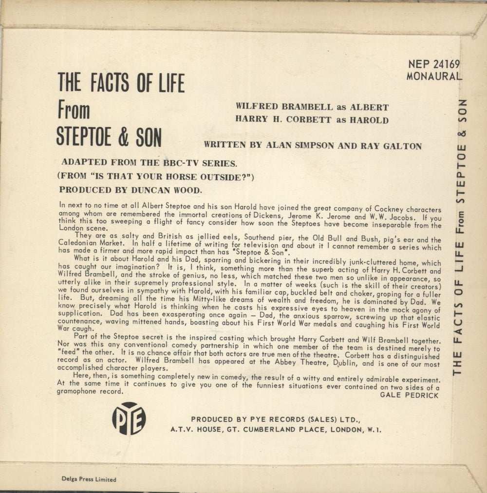 Steptoe & Son The Facts Of Life EP UK 7" vinyl single (7 inch record / 45)