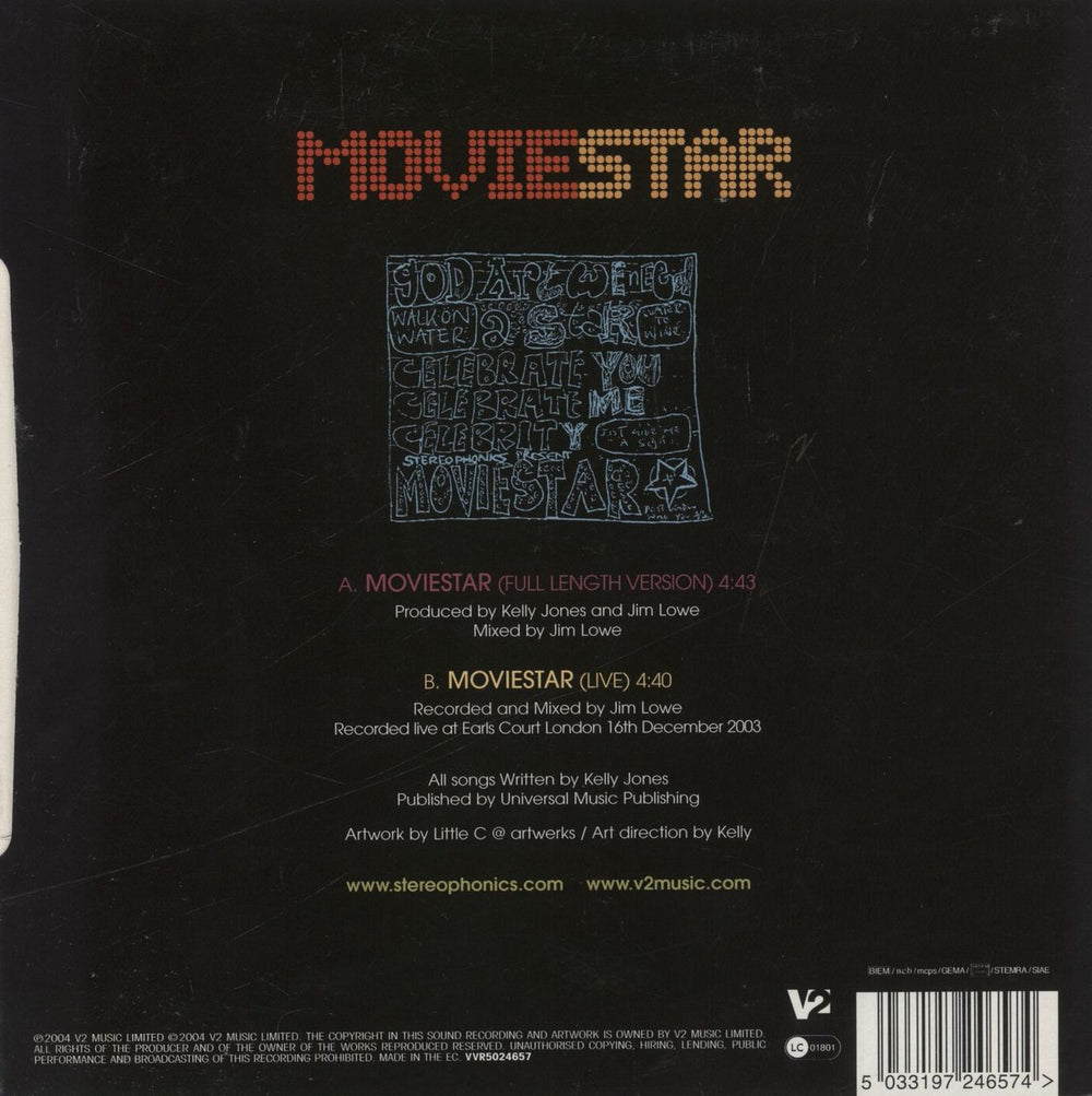 Stereophonics Moviestar UK 7" vinyl single (7 inch record / 45) 5033197246574