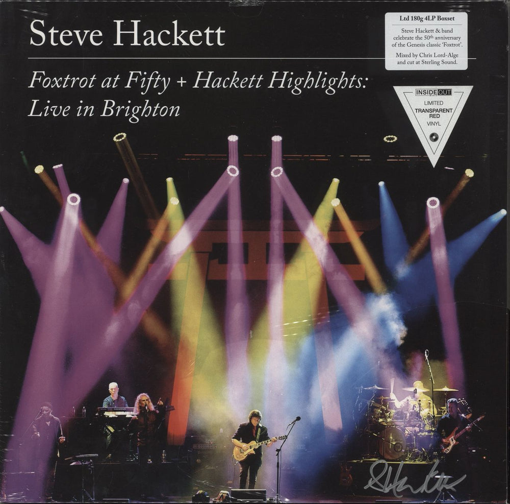 Steve Hackett Foxtrot At Fifty + Hackett Highlights: Live In Brighton - Red Vinyl - Autographed UK 4-LP vinyl album record set IOM686