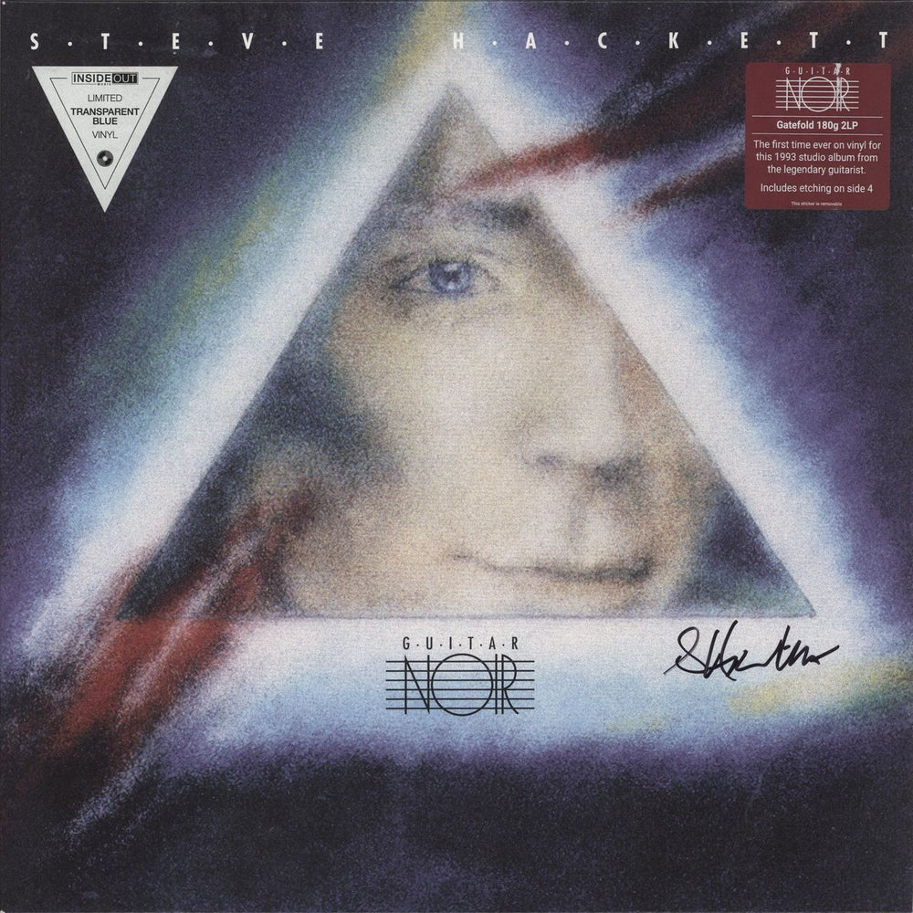 Steve Hackett Guitar Noir - Blue Vinyl - Autographed UK 2-LP vinyl record set (Double LP Album) IOM675