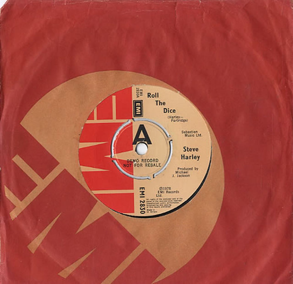 Steve Harley & Cockney Rebel Roll The Dice UK Promo 7" vinyl single (7 inch record / 45) EMI2830