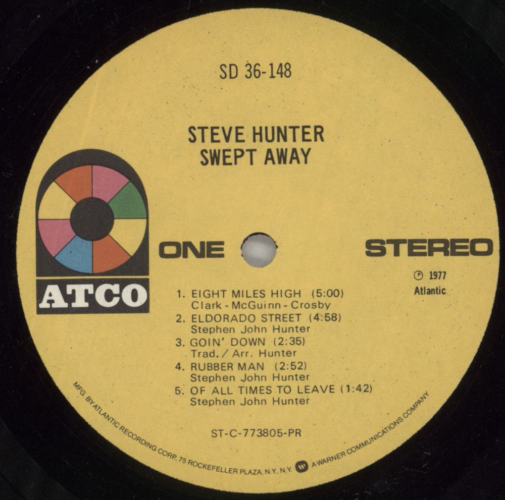 Steve Hunter Swept Away - EX US vinyl LP album (LP record) V4WLPSW859634