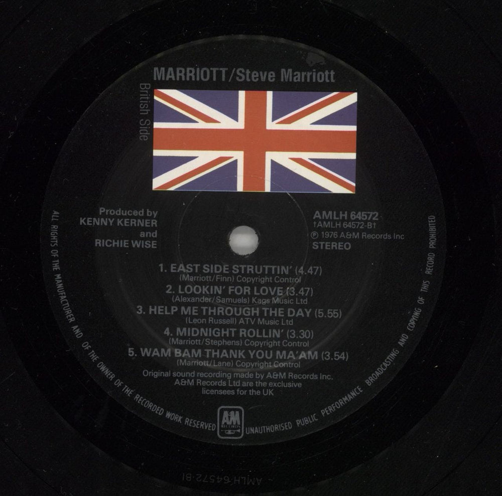 Steve Marriott Marriott UK vinyl LP album (LP record) S-MLPMA132744