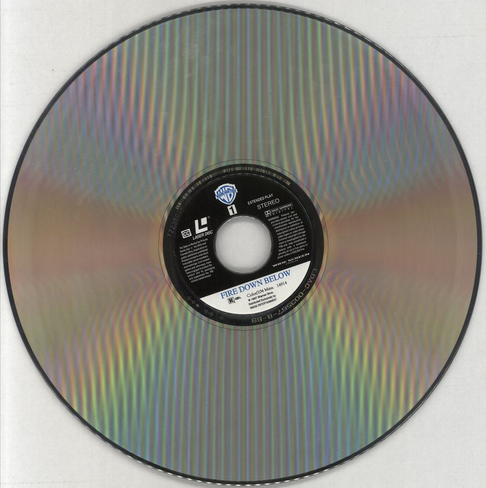 Steven Seagal Fire Down Below UK laserdisc / lazerdisc SVGLZFI857315